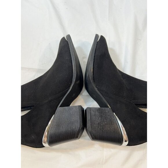 JOURNEE COLLECTION Black Issla Almond Toe Block Heel Slip On Booties Size 6.5 - Picture 7 of 16